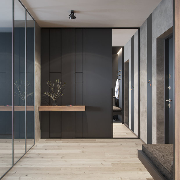 Визуализация интерьера прихожей в стиле минимализм