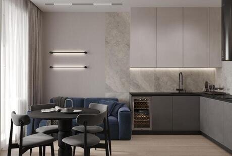 Дизайн интерьера квартиры в ЖК Клубный дом «Мадонна Бенуа» в стиле минимализм