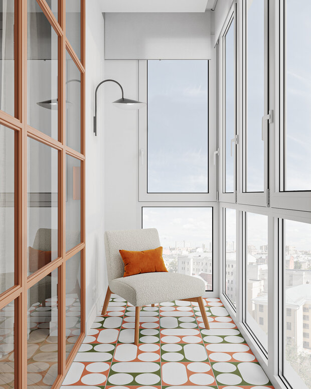 Фотография: Балкон в стиле Современный, Минимализм, Квартира, Проект недели, Москва, Монолитный дом, 3 комнаты, Более 90 метров, AE Design, Екатерина Ткаченко, Алиса Сивякова – фото на INMYROOM