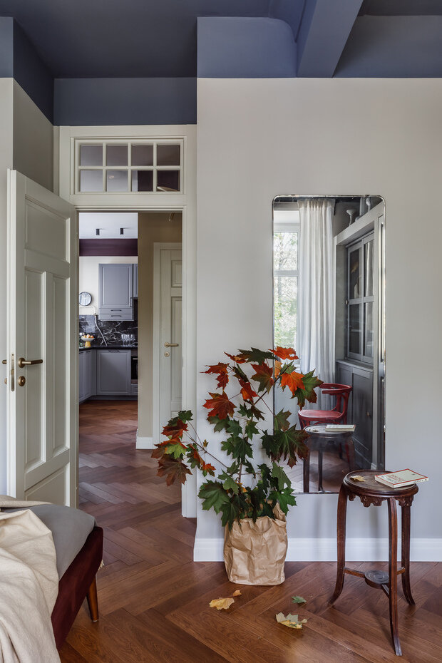 Фотография: Спальня в стиле Скандинавский, Современный, Эклектика, Винтажный, Малогабаритная квартира, Квартира, Проект недели, Москва, 1 комната, до 40 метров, Zzburo – фото на INMYROOM