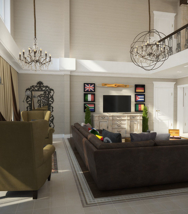 Фотография: Гостиная в стиле Прованс и Кантри, Классический, Дом, Советы, Дача, оксана евдокимова, мм-2 – фото на INMYROOM