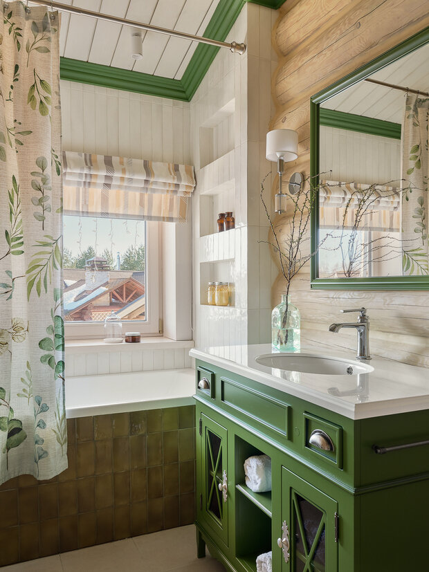 Фотография: Ванная в стиле Прованс и Кантри, Винтажный, Дом, Проект недели, Дом и дача, Ирина Васильева, 4 и больше, Более 90 метров, студия SVETLITSA, Калязин, Александра Лапина – фото на INMYROOM