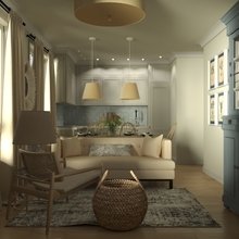 Фото из портфолио Совмещенная кухня гостиная в стиле американской классики – фотографии дизайна интерьеров на INMYROOM
