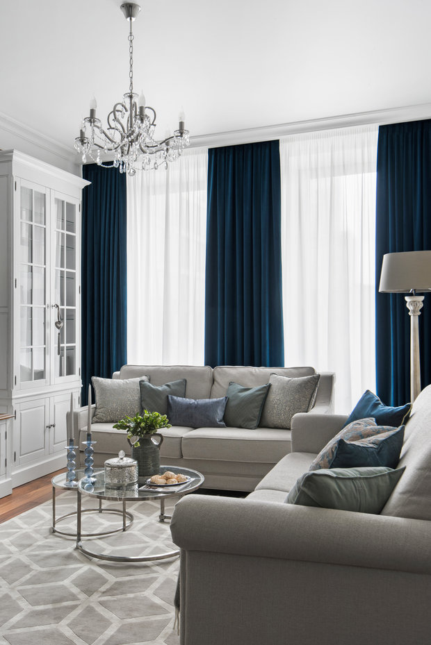 Фотография: Гостиная в стиле Классический, Квартира, Проект недели, Москва, Лидия Большакова, NW-Interior, 4 и больше, Более 90 метров – фото на INMYROOM