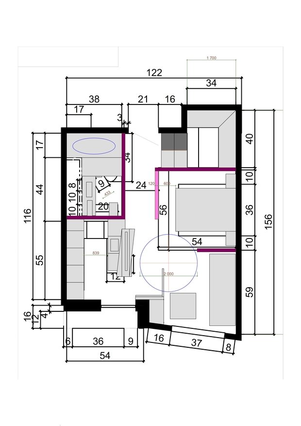 Фото из портфолио 1к квартира. Как все уместить? – фотографии дизайна интерьеров на INMYROOM
