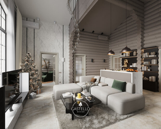 Фото из портфолио Частный дом (из бревна) - 110 м² – фотографии дизайна интерьеров на INMYROOM
