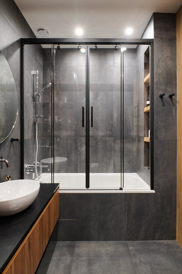 Фотография: Ванная в стиле Современный, Минимализм, Квартира, Проект дня, Москва, 2 комнаты, 60-90 метров, Алина Роговская, ЖК «Квартал» – фото на INMYROOM