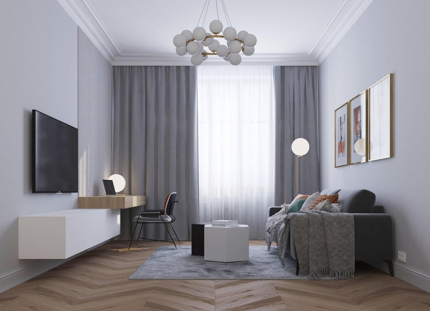 Фотография: Гостиная в стиле Современный, Квартира, Проект недели, Санкт-Петербург, 2 комнаты, 40-60 метров, Bobo.space – фото на INMYROOM