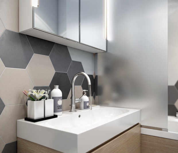 Фото из портфолио Медовая геометрия – фотографии дизайна интерьеров на INMYROOM