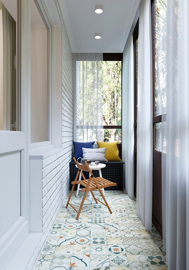 Фотография: Балкон в стиле Скандинавский, Современный, Квартира, Проект недели, Санкт-Петербург, Светлана Гаврилова, Монолитный дом, 2 комнаты, 40-60 метров – фото на INMYROOM