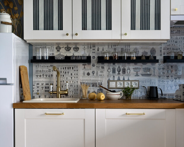 Фотография: Кухня и столовая в стиле Прованс и Кантри, Эклектика, Винтажный, Малогабаритная квартира, Квартира, Проект дня, 1 комната, до 40 метров, Соня Кондрашина, Санкт-Петербруг – фото на INMYROOM