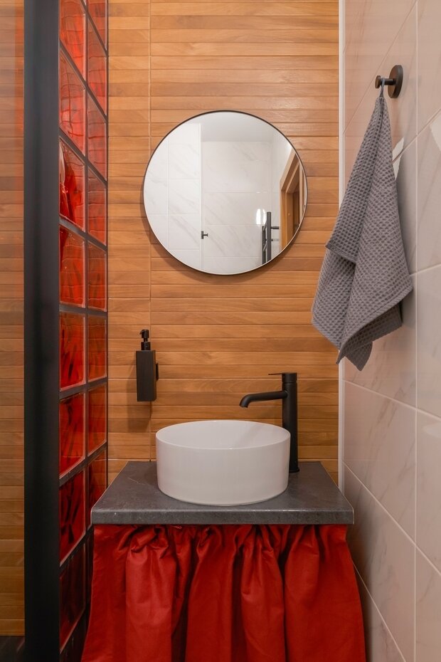 Фотография: Ванная в стиле Скандинавский, Современный, Эклектика, Винтажный, Малогабаритная квартира, Квартира, Проект дня, Санкт-Петербург, Монолитный дом, 1 комната, до 40 метров, Анна Пелипчук – фото на INMYROOM