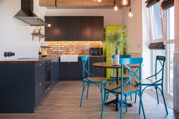 Фотография: Кухня и столовая в стиле Лофт, Квартира, Украина, Проект недели, Монолитный дом, 3 комнаты, 60-90 метров, Роман Луценко, Днепр – фото на INMYROOM