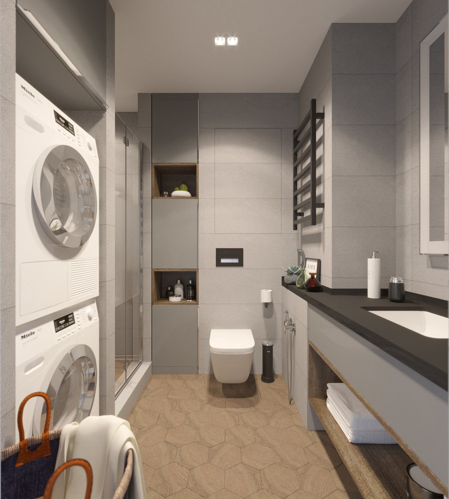 Фотография: Ванная в стиле Современный, Квартира, Проект недели, Санкт-Петербург, Виктория Малышева, VMGroup, 2 комнаты, 40-60 метров, Монолитно-кирпичный, ЖК Самоцветы – фото на INMYROOM Фотография: Ванная в стиле Современный, Квартира, Проект недели, Санкт-Петербург, Виктория Малышева, VMGroup, 2 комнаты, 40-60 метров, Монолитно-кирпичный, ЖК Самоцветы – фото на INMYROOM