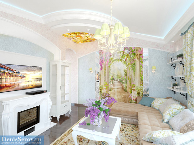 Фото из портфолио Гостиная в загородном доме, современная классика – фотографии дизайна интерьеров на INMYROOM