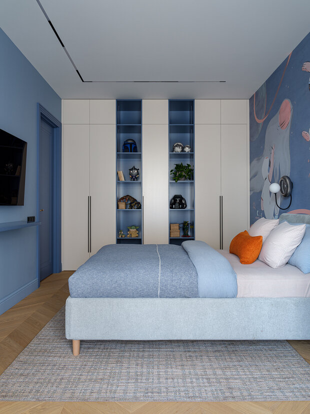 Фотография: Детская в стиле Современный, Квартира, Проект дня, Москва, 4 и больше, Более 90 метров, Индивидуальный проект, обновить интерьер, современные интерьеры, дизайн 2025 – фото на INMYROOM