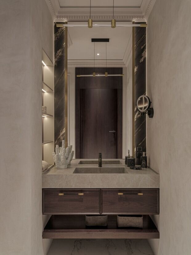 Фотография: Ванная в стиле Современный, Квартира, Проект дня, 2 комнаты, 60-90 метров, Санкт-Петербруг, современный с элементами классики и роскоши – фото на INMYROOM