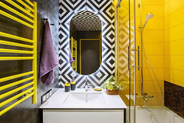 Фотография: Ванная в стиле Современный, Эклектика, Квартира, Проект недели, Москва, 3 комнаты, 60-90 метров, Алена Горская – фото на INMYROOM