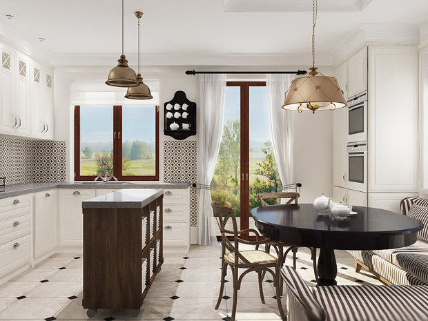 Фото из портфолио усадьба под Минском (проект 1 этажа) – фотографии дизайна интерьеров на INMYROOM