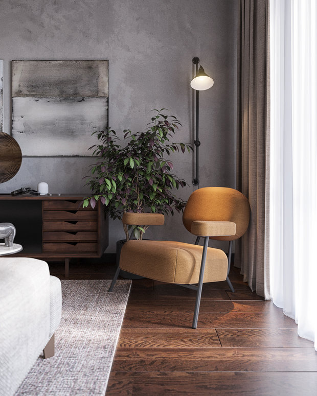 Фотография: Гостиная в стиле Лофт, Эклектика, Квартира, Проект недели, Челябинск, 1 комната, до 40 метров, 40-60 метров, Tenso Interiors – фото на INMYROOM