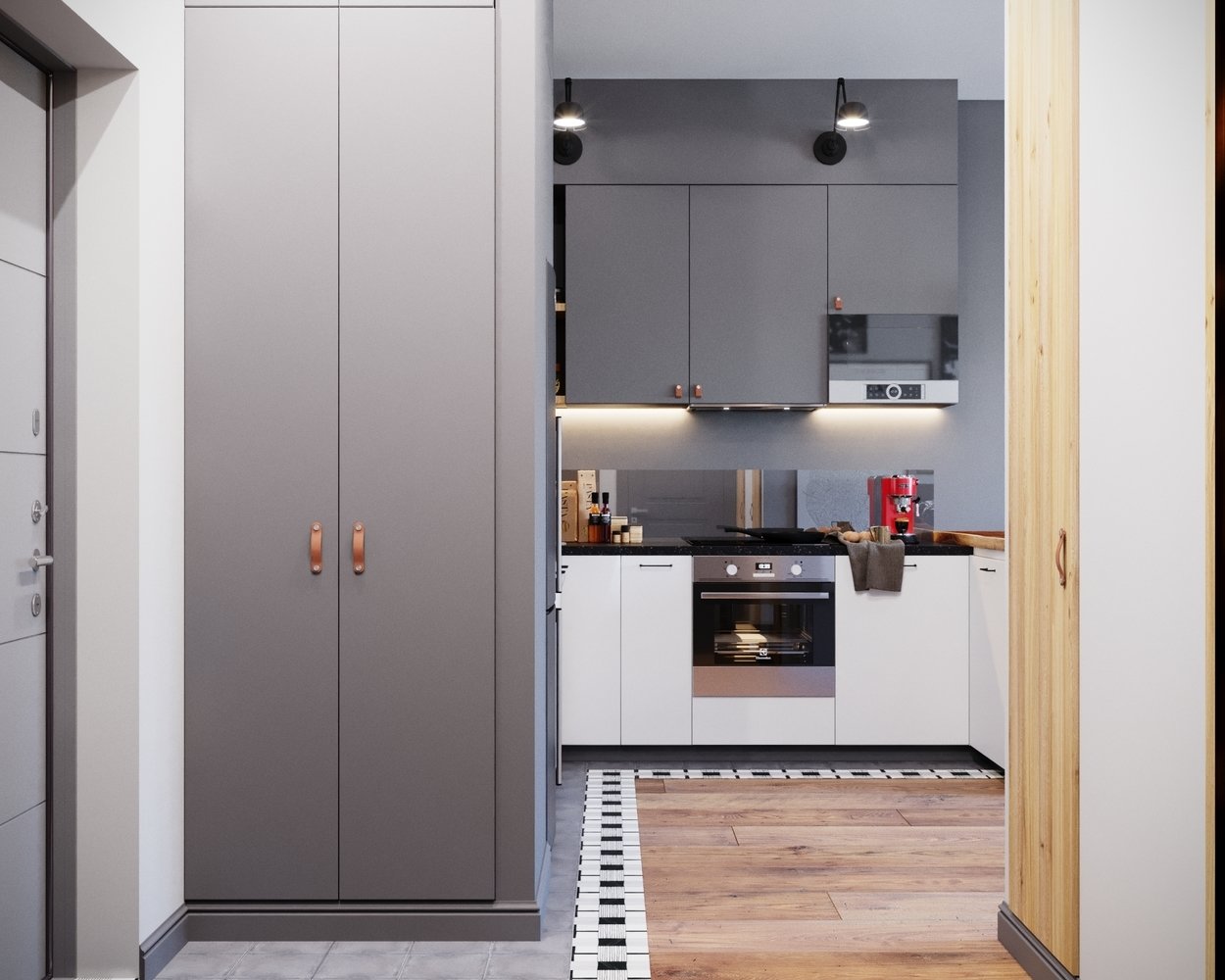 Фотография: Кухня и столовая в стиле Современный, Лофт, Скандинавский, Квартира, Студия, Проект дня, Красногорск, 40-60 метров, Монолитно-кирпичный, Студия 20:18, ЖК «Спасский мост» – фото на INMYROOM Фотография: Кухня и столовая в стиле Современный, Лофт, Скандинавский, Квартира, Студия, Проект дня, Красногорск, 40-60 метров, Монолитно-кирпичный, Студия 20:18, ЖК «Спасский мост» – фото на INMYROOM