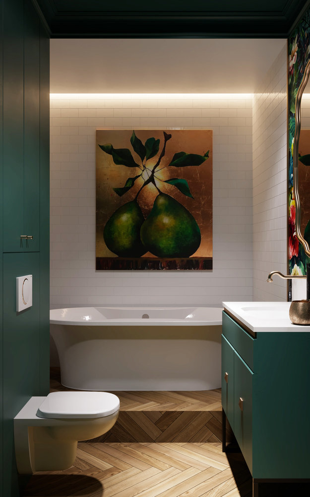 Фотография: Ванная в стиле Современный, Кухня и столовая, Гостиная, Спальня, Квартира, Студия, Белый, Проект недели, Зеленый, Желтый, 40-60 метров, ПРЕМИЯ INMYROOM – фото на INMYROOM Фотография: Ванная в стиле Современный, Кухня и столовая, Гостиная, Спальня, Квартира, Студия, Белый, Проект недели, Зеленый, Желтый, 40-60 метров, ПРЕМИЯ INMYROOM – фото на INMYROOM