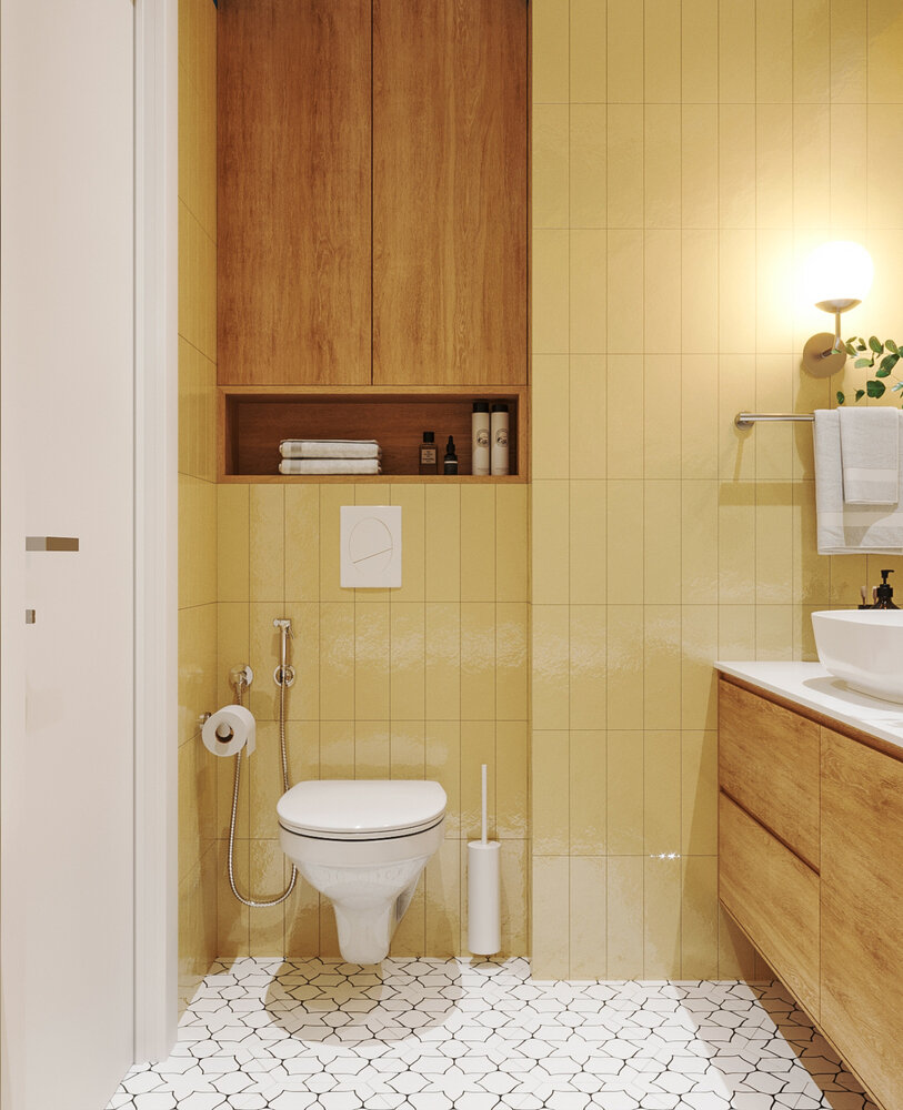 Фотография: Ванная в стиле Современный, Квартира, Проект недели, Пенза, 2 комнаты, 40-60 метров, 60-90 метров, Елена Рыдикова – фото на INMYROOM