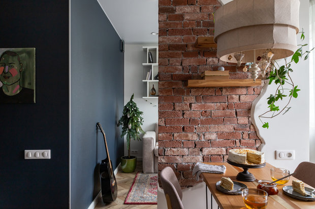 Фотография: Кухня и столовая в стиле Скандинавский, Современный, Квартира, Проект недели, Москва, 2 комнаты, 40-60 метров, Виктория Вишневская – фото на INMYROOM