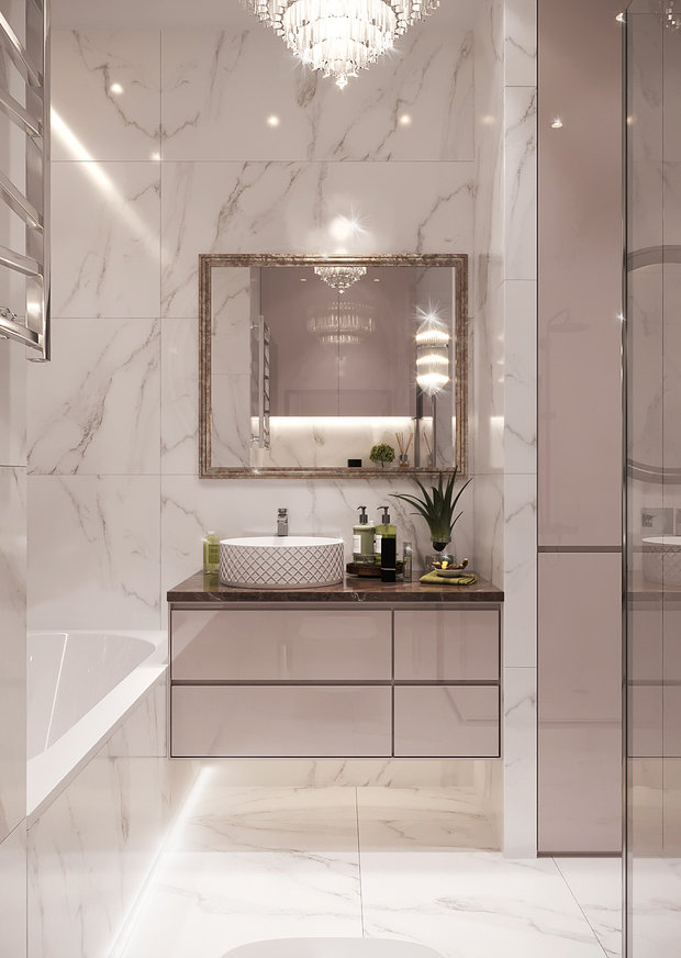 Фото из портфолио Нежная неоклассика – фотографии дизайна интерьеров на INMYROOM