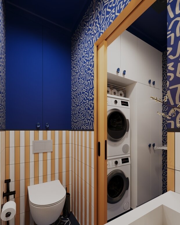 Фотография: Ванная в стиле Современный, Эклектика, Квартира, Проект дня, Москва, 3 комнаты, 60-90 метров, Анастасия Струве – фото на INMYROOM