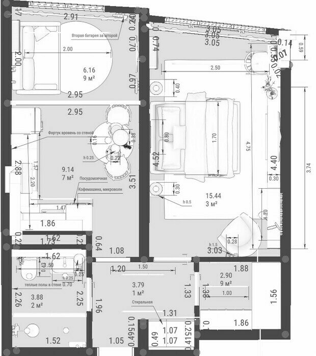 Фото из портфолио Проект квартиры г.Новороссийск – фотографии дизайна интерьеров на INMYROOM