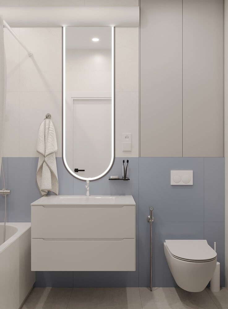 Фотография: Ванная в стиле Современный, Квартира, Проект недели, Москва, 40-60 метров, Башня Вулыха, Студия Василисы Максимаджи, Василиса Максимаджи – фото на INMYROOM Фотография: Ванная в стиле Современный, Квартира, Проект недели, Москва, 40-60 метров, Башня Вулыха, Студия Василисы Максимаджи, Василиса Максимаджи – фото на INMYROOM