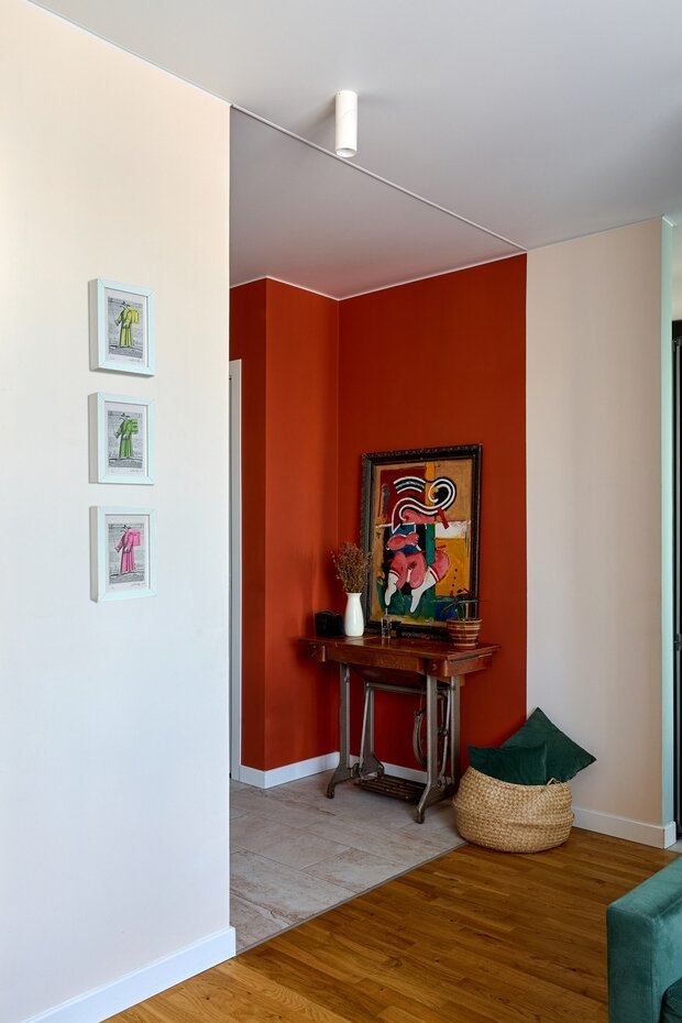 Фотография: Прихожая в стиле Скандинавский, Современный, Винтажный, Малогабаритная квартира, Проект недели, Москва, 1 комната, до 40 метров, N.Interior, Анастасия Григорян – фото на INMYROOM