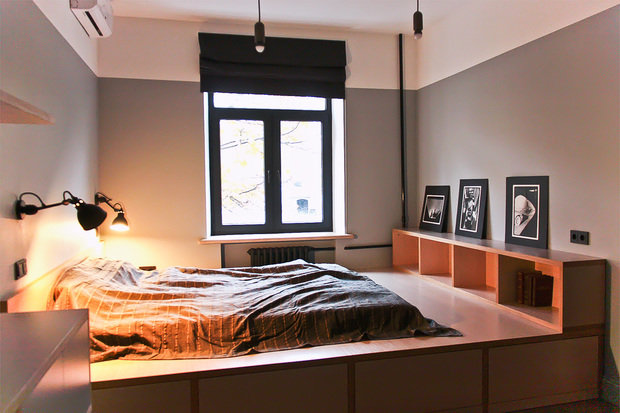Фотография: Спальня в стиле Лофт, Квартира, Дома и квартиры, Минимализм, Проект недели – фото на INMYROOM