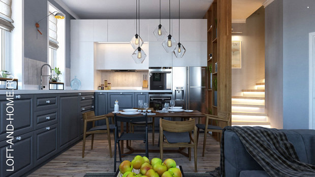 Фото из портфолио ТАУНХАУС, КЕМБРИДЖ 135М2, LOFT – фотографии дизайна интерьеров на INMYROOM