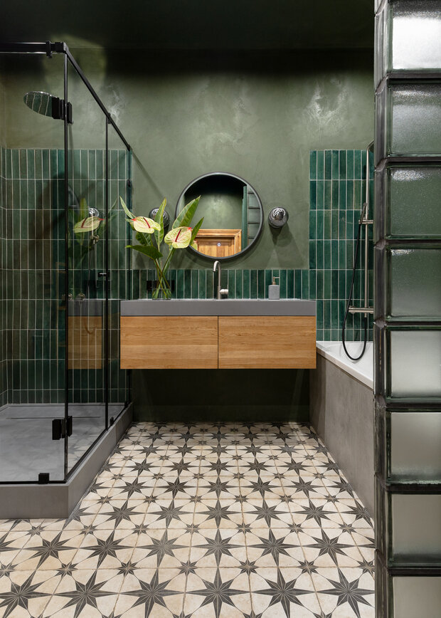 Фотография: Ванная в стиле Лофт, Современный, Эклектика, Квартира, Проект дня, Москва, Хамовники, Сталинка, 4 и больше, Более 90 метров, Руслан Мусин – фото на INMYROOM