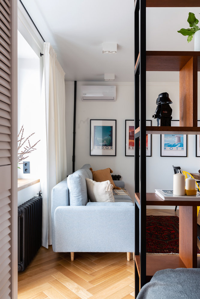 Фотография: Гостиная в стиле Скандинавский, Малогабаритная квартира, Квартира, Студия, Проект недели, Москва, до 40 метров, АрхОснова – фото на INMYROOM Фотография: Гостиная в стиле Скандинавский, Малогабаритная квартира, Квартира, Студия, Проект недели, Москва, до 40 метров, АрхОснова – фото на INMYROOM