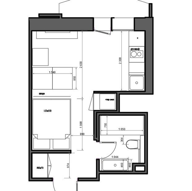 Фото из портфолио Квартира 23м2 – фотографии дизайна интерьеров на INMYROOM