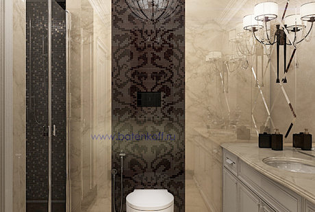Москва. Дизайн проект ванной комнаты от Батенькофф