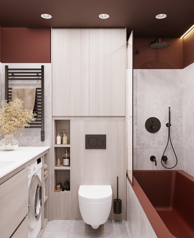 Фотография: Ванная в стиле Современный, Квартира, Минимализм, Проект недели, Москва, 2 комнаты, до 40 метров, Группа компаний "Фундамент" – фото на INMYROOM