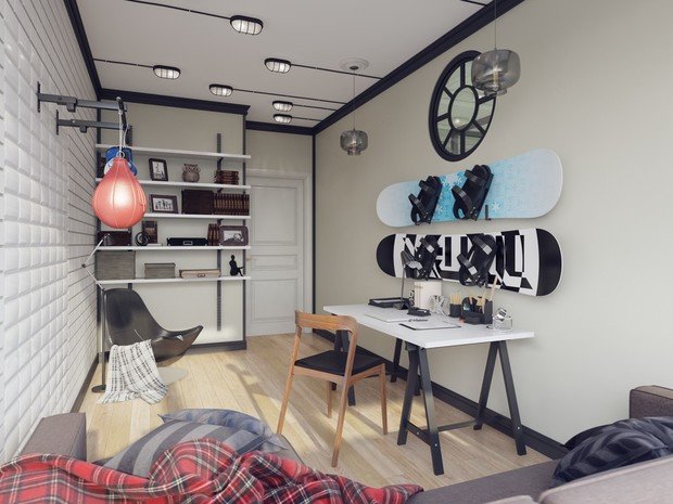 Фотография: Детская в стиле Лофт, Современный, Россия, LUNITA, Белый, Проект недели, Черный, Красный, Серый, Санкт-Петербург, SLV, ИКЕА, Derufa, Cosmorelax, Elementum, Frotelli, Hangsgrohe, Donolux, Студия дизайна интерьера «Павел Полынов» – фото на INMYROOM