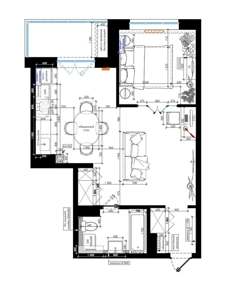 Фотография: Планировки в стиле , Скандинавский, Современный, Малогабаритная квартира, Квартира, Проект недели, Краснодар, 2 комнаты, 40-60 метров, Монолитно-кирпичный, Denish Design, Кристина Селютина – фото на INMYROOM Фотография: Планировки в стиле , Скандинавский, Современный, Малогабаритная квартира, Квартира, Проект недели, Краснодар, 2 комнаты, 40-60 метров, Монолитно-кирпичный, Denish Design, Кристина Селютина – фото на INMYROOM