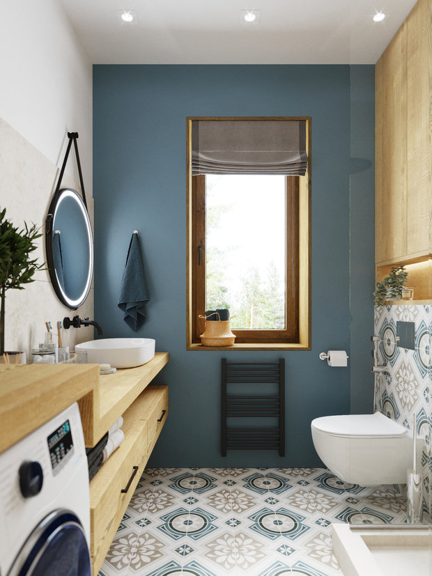 Фотография: Ванная в стиле Современный, Скандинавский, Дом, Проект недели, Дача, Новосибирск, 3 комнаты, 60-90 метров, DS Mango – фото на INMYROOM