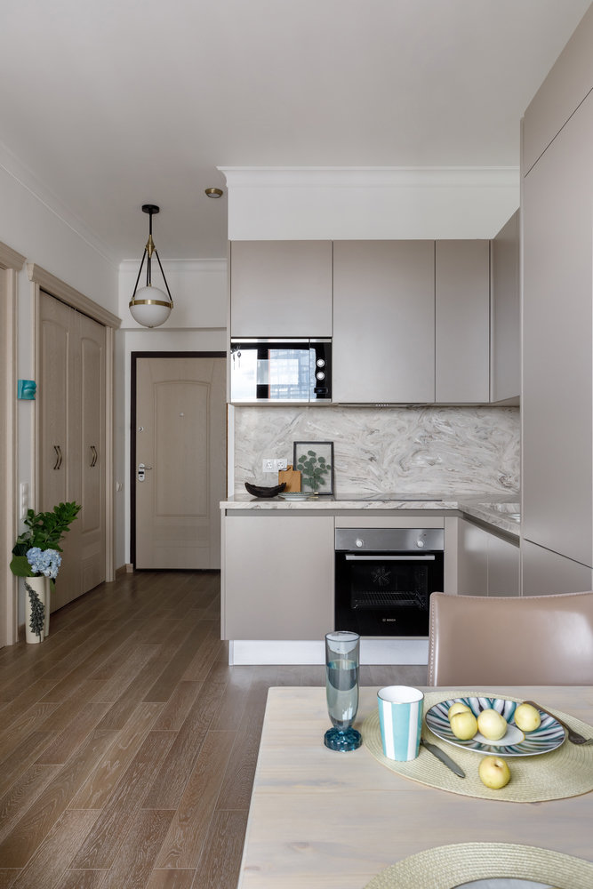 Фотография: Кухня и столовая в стиле Современный, Квартира, Проект недели, Москва, 1 комната, до 40 метров, Мария Устинова – фото на INMYROOM