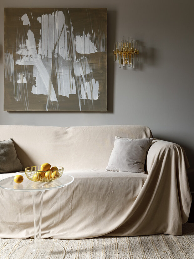 Фотография: Гостиная в стиле Современный, Эклектика, Эко, Классический, Квартира, Проект недели, Санкт-Петербург, Сталинка, 40-60 метров, Александра Якущенко – фото на INMYROOM