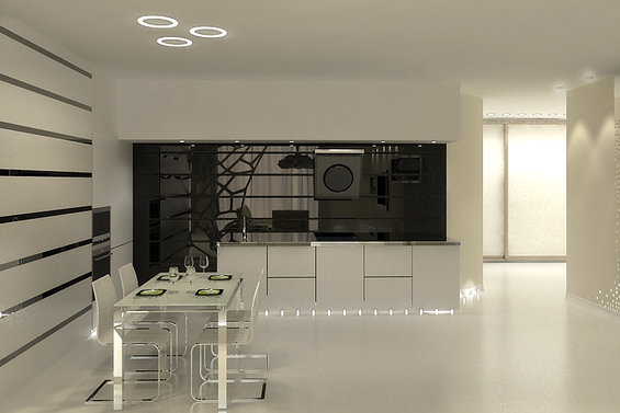 Фотография: Кухня и столовая в стиле Хай-тек, Детская, Интерьер комнат, Маркет, Фотообои – фото на INMYROOM