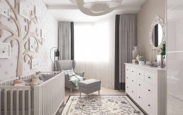 Фотография: Детская в стиле Современный, Скандинавский, Квартира, Проект дня, Московская область, Балашиха, Ольга Погорелова, Панельный дом, 2 комнаты, 40-60 метров, П-44ТМ – фото на INMYROOM