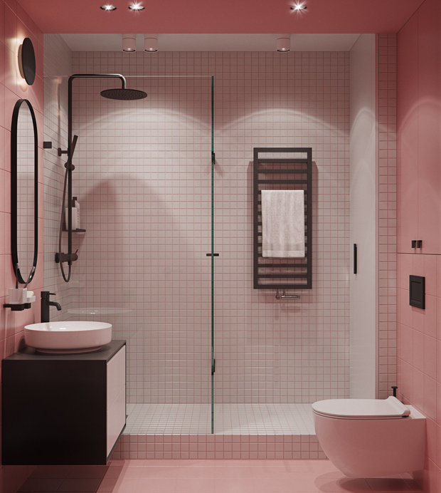 Фотография: Ванная в стиле Современный, Малогабаритная квартира, Квартира, Проект недели, Санкт-Петербург, Алена Тимонина, Андрей Тимонин, Монолитный дом, 1 комната, до 40 метров – фото на INMYROOM