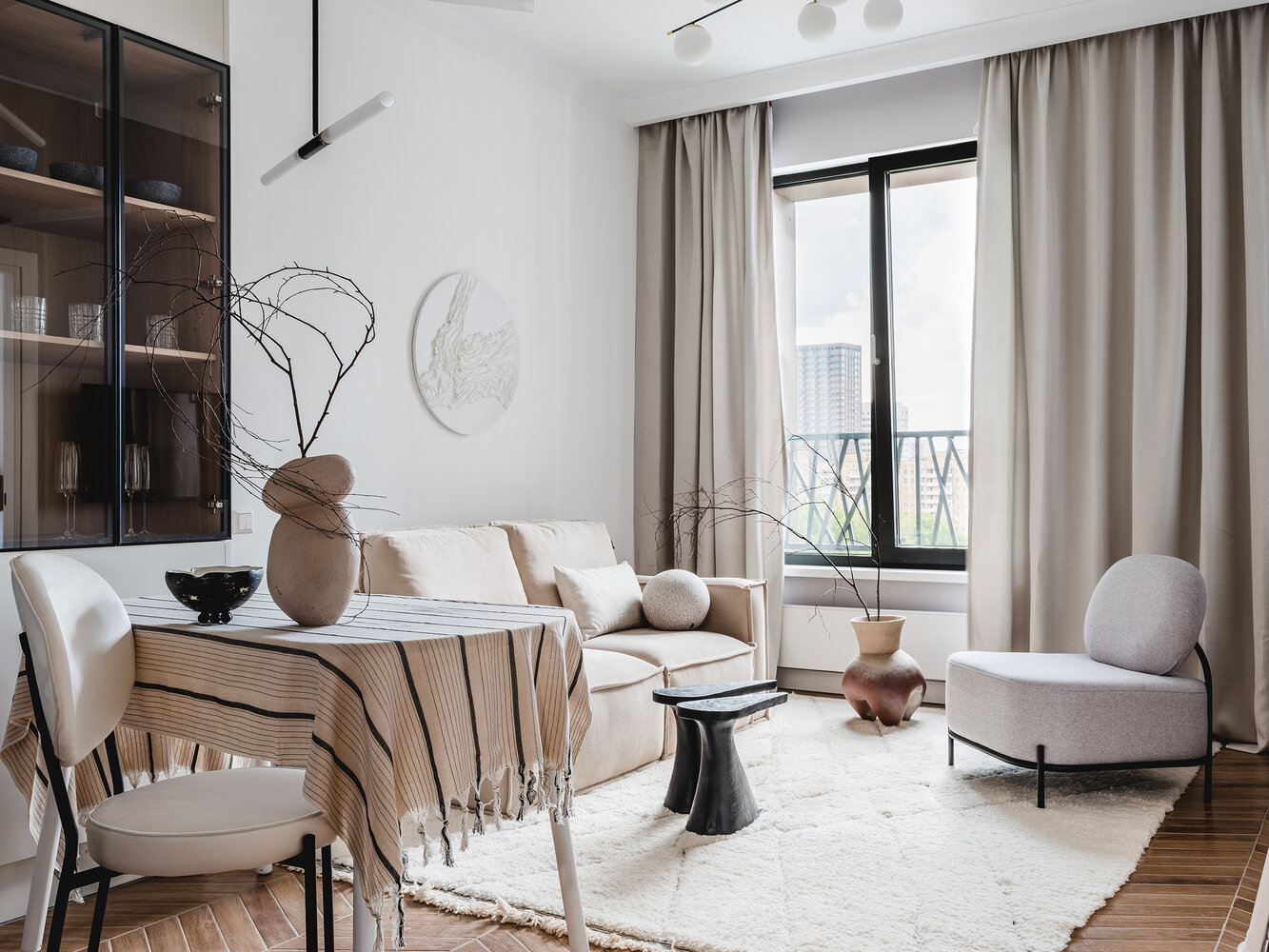 Фотография: Гостиная в стиле Скандинавский, Современный, Эко, Малогабаритная квартира, Квартира, Проект дня, Москва, 2 комнаты, до 40 метров, Arhstagram, Ана Петкович – фото на INMYROOM Фотография: Гостиная в стиле Скандинавский, Современный, Эко, Малогабаритная квартира, Квартира, Проект дня, Москва, 2 комнаты, до 40 метров, Arhstagram, Ана Петкович – фото на INMYROOM