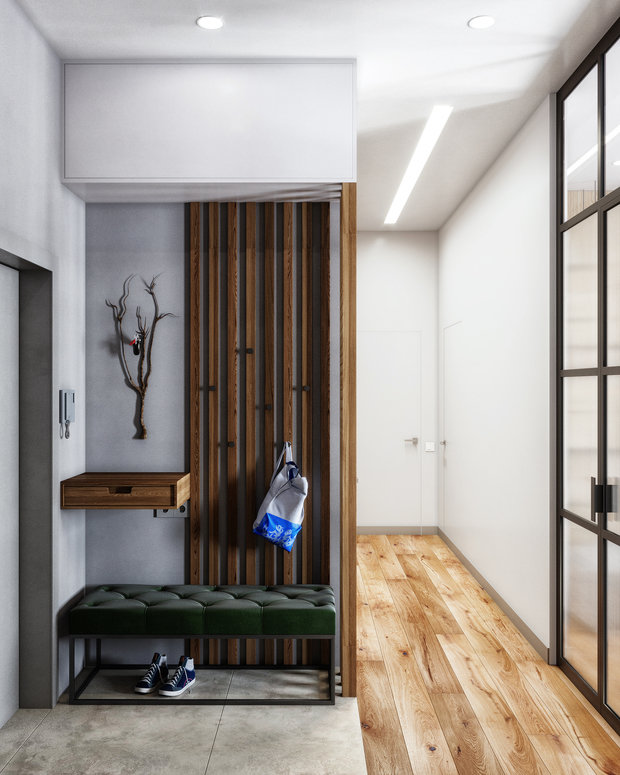 Фотография: Прихожая в стиле Современный, Лофт, Квартира, Проект недели, Москва, Эко, 2 комнаты, 60-90 метров – фото на INMYROOM